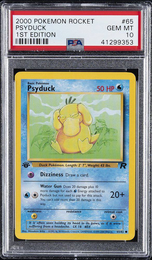 Psyduck (PSA 10) 65/82 - Team Rocket (1st Edition) - Normal